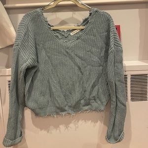 Blue cropped sweater